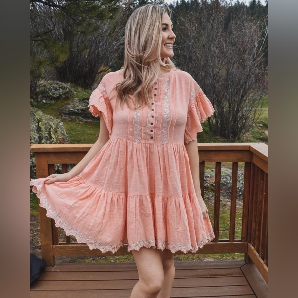 Free People Santiago Cotton Babydoll Dress (Size XS) - Picture 3 of 12